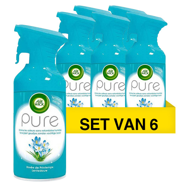 Aanbieding: Air Wick Pure Luchtverfrisser Lentedauw (6 stuks à 250 ml) SAI01004 - 1