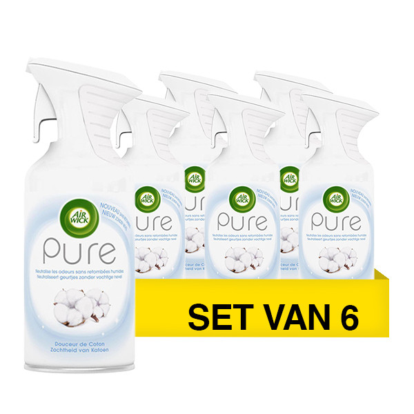 Aanbieding: Air Wick Pure luchtverfrisser Katoen (6 stuks à 250 ml) SAI01042 - 1