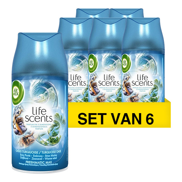 Aanbieding 6x Air Wick Freshmatic Max spray navulling Turquoise