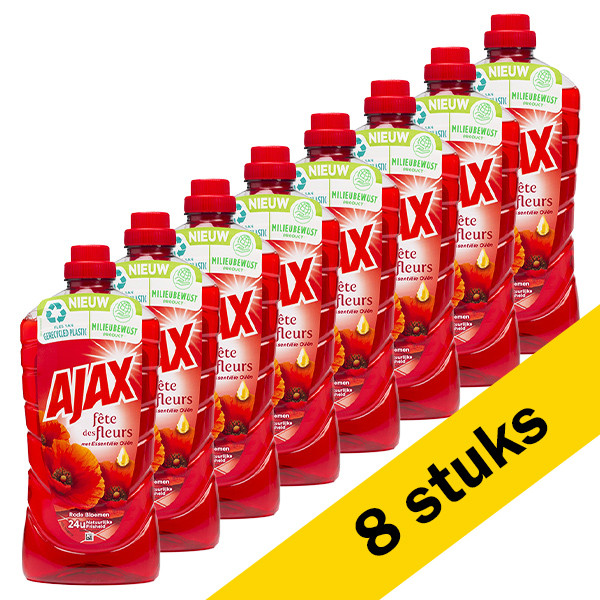 Ajax Aanbieding: 8x Ajax allesreiniger rode bloem (1000 ml)  SAJ00033 - 1