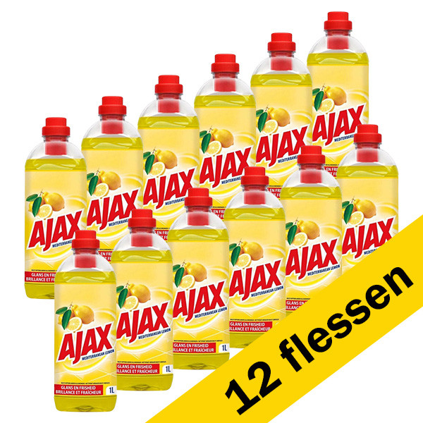Ajax Aanbieding: Ajax allesreiniger Mediterranean Lemon (12 flessen - 1000 ml)  SAJ00045 - 1