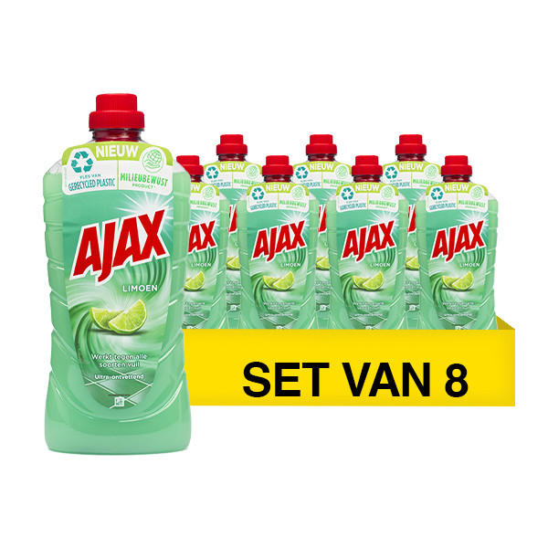 Aanbieding: Ajax allesreiniger limoen (8 flessen á 1 liter) SAJ00032 - 1