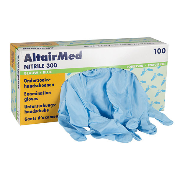 Altairmed Nitril handschoen maat L poedervrij (AltairMed, blauw, 300mm, 100 stuks)  SME00068 - 1