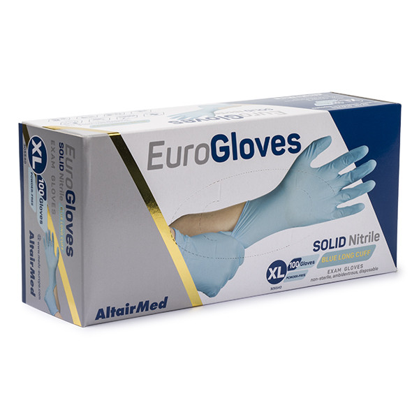 Altairmed Nitril handschoen maat XL poedervrij (Eurogloves, blauw, 300mm, 100 stuks)  SME00072 - 1