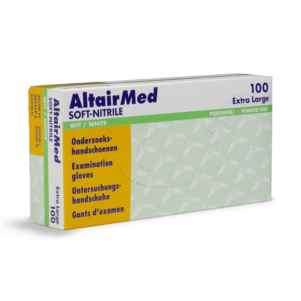 Altairmed Soft-nitril handschoen maat XL poedervrij (AltairMed, wit, 100 stuks)  SME00099 - 1