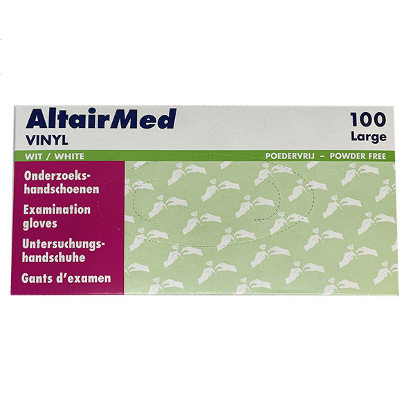 Altairmed Vinyl handschoen maat L poedervrij (AltairMed, wit, 100 stuks)  SME00114 - 1