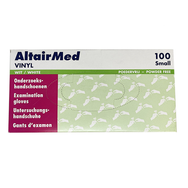 Altairmed Vinyl handschoen maat S poedervrij (AltairMed, wit, 100 stuks)  SME00106 - 1