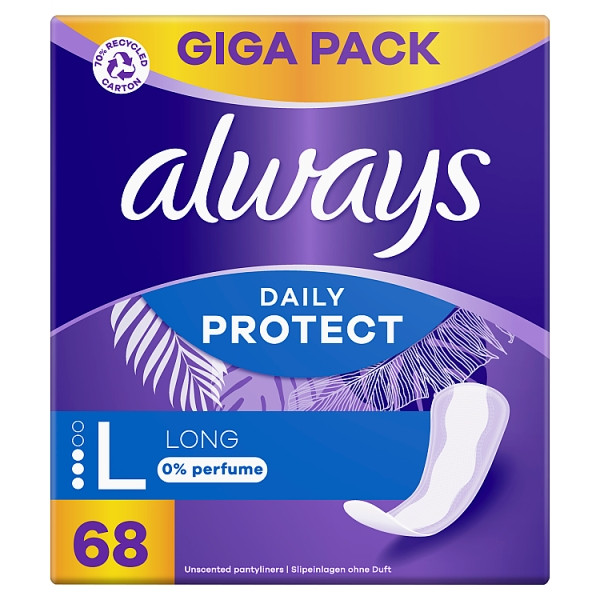 Always Daily Protect 0% Parfum Long Giga Pack (68 stuks)  SAL01054 - 1