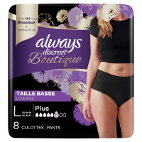 Always Discreet Boutique Broekjes Voor Urineverlies Met Lage Taille Maat L Zwart, x8  SAL00138