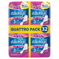 Always Platinum Day & Night Maandverband Maat 3 Quattro Pack (32 stuks)  SAL01126