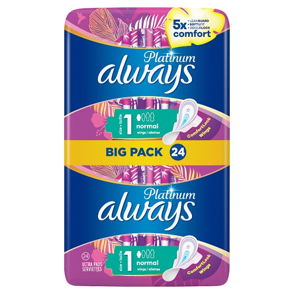 Always Platinum Normal Maandverband Maat 1 Big Pack (24 stuks)  SAL01128 - 1