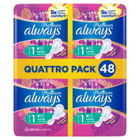 Always Platinum Normal Maandverband Maat 1 Quattro Pack (48 stuks)  SAL01130