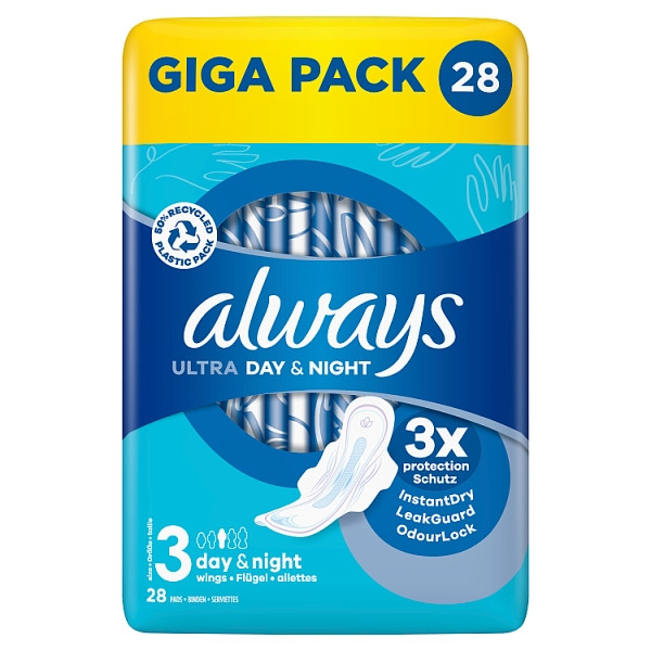 Always Ultra Day & Night Maandverband Maat 3 Giga Pack (28 stuks)  SAL01140 - 1
