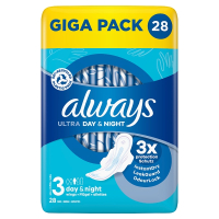 Always Ultra Day & Night Maandverband Maat 3 Giga Pack (28 stuks)  SAL01140