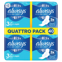 Always Ultra Day & Night Maandverband Maat 3 Quattro Pack (40 stuks)  SAL01142