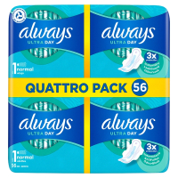 Always Ultra Day Normal Maandverband Maat 1 Quattro Pack (56 stuks)  SAL01162