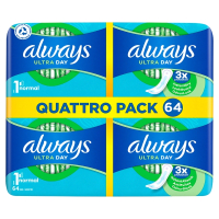 Always Ultra Day Normal Maandverband Maat 1 Quattro Pack (64 stuks)  SAL01156
