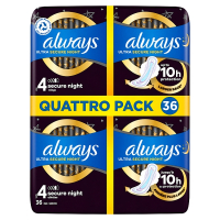 Always Ultra Secure Night Maandverband Maat 4 Giga Pack (36 stuks)  SAL01172