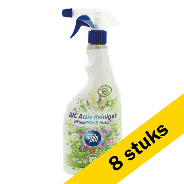 Ambi-Pur Aanbieding: Ambi Pur Active Toiletcleaner spray Wild Sage & Ceder (8 flessen - 750 ml)  SAM00044 - 1