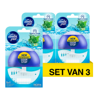 Aanbieding: Ambi Pur vloeibaar toiletblok Fresh Water & Mint starterkit (3 stuks - 55 ml) SAM00131