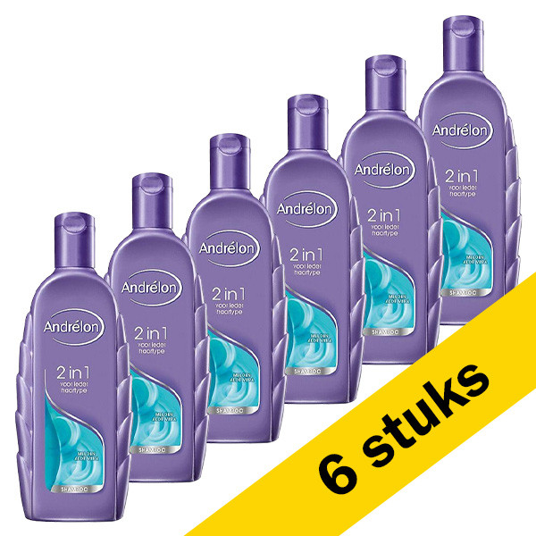 Bejaarden astronaut Vooravond Aanbieding: 6x Andrélon shampoo 2-in-1 voor ieder haartype (300 ml) Andrelon  123schoon.nl