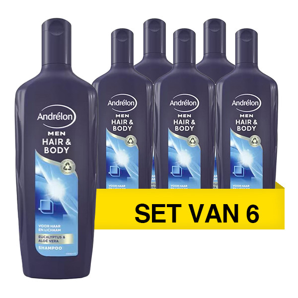 Aanbieding: Andrélon for men Hair & Body 2-in-1 shampoo (6x 300 ml) SAN00328 - 1