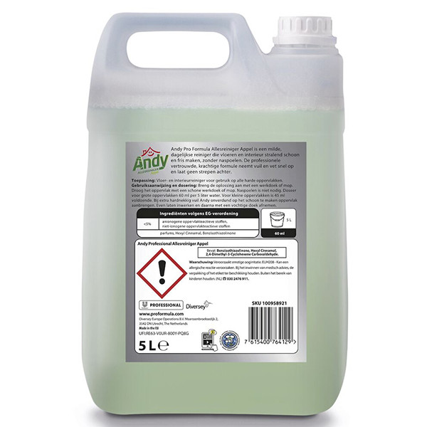 Aanbieding: Andy Professional Allesreiniger Appel (2 stuks à 5 liter) SAN00663 - 2