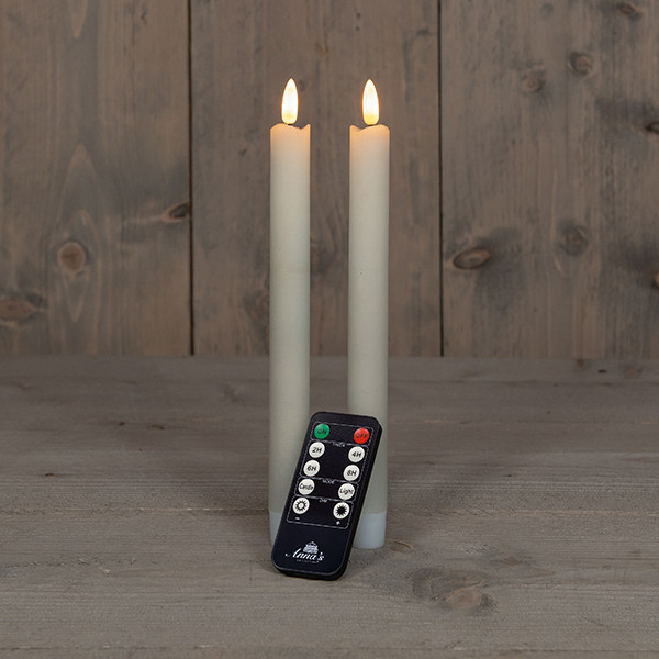 Led Dinerkaars 23 cm | Ivoor | 3D vlam | 2 stuks | 123led LCO00122 - 1