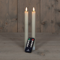 Anna Collection Led Dinerkaars 23 cm | Ivoor | 3D vlam | 2 stuks LCO00122