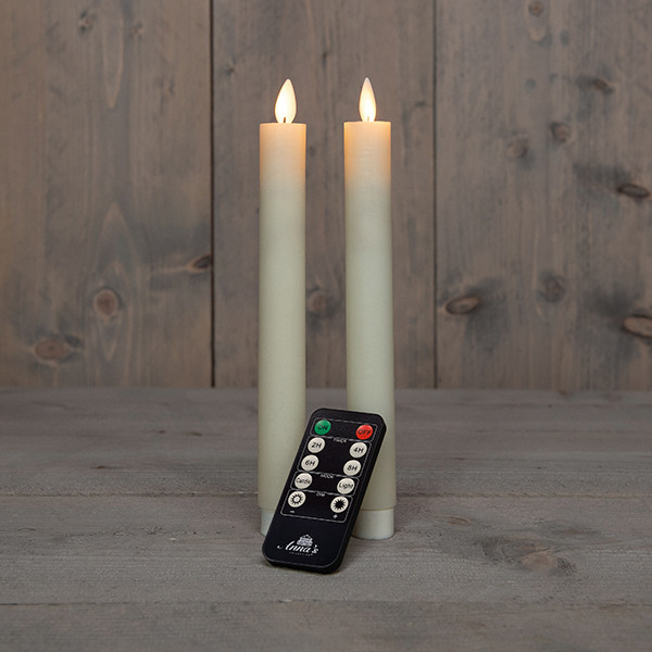 Led Dinerkaars 23 cm | Ivoor | Bewegende vlam | 2 stuks | 123led LCO00215 - 1