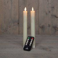 Led Dinerkaars 23 cm | Ivoor | Bewegende vlam | 2 stuks | 123led LCO00215