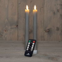 Led Dinerkaars 23 cm | Taupe | 3D vlam | 2 stuks | 123led LCO00248