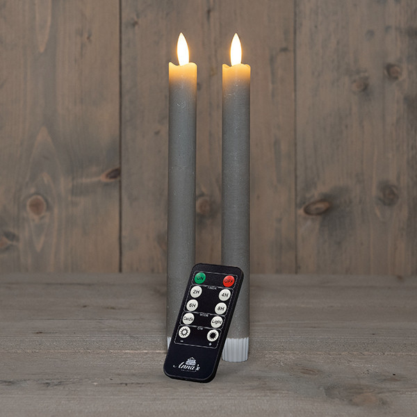 Anna Collection Led Dinerkaars 23 cm | Taupe | 3D vlam | 2 stuks LCO00248 - 1