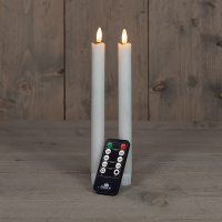 Anna Collection Led Dinerkaars 23 cm | Wit | 3D vlam | 2 stuks LCO00128