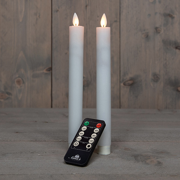 Led Dinerkaars 23 cm | Wit | Bewegende vlam | 2 stuks | 123led LCO00211 - 1