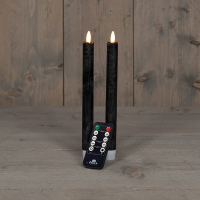 Anna Collection Led Dinerkaars 23 cm | Zwart | 3D vlam | 2 stuks LCO00140