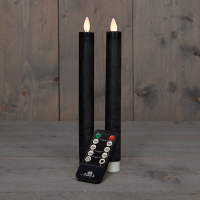 Led Dinerkaars 23 cm | Zwart | Bewegende vlam | 2 stuks | 123led LCO00228