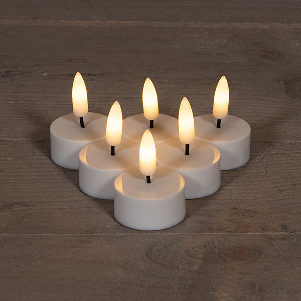 Anna Collection Led Waxinelicht 3,5 x 6 cm | Wit | 3D vlam | 6 stuks LCO00204 - 1