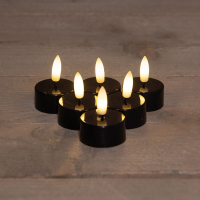 Led Waxinelicht 3,5 x 6 cm | Zwart | 3D vlam | 6 stuks | 123led LCO00336