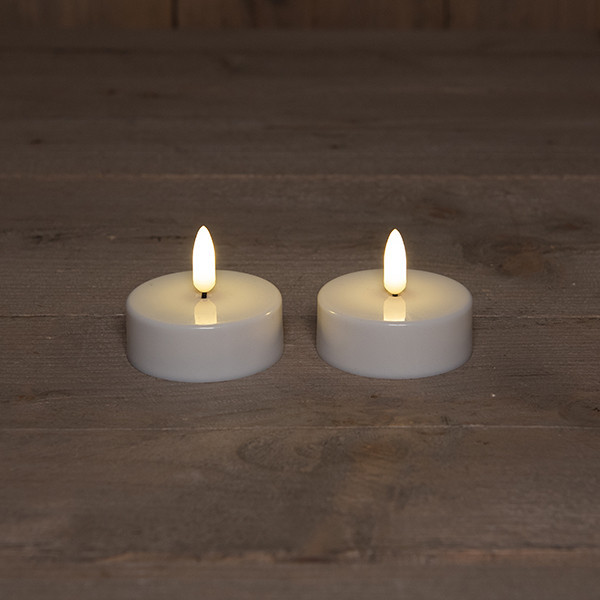 Anna Collection Led Waxinelicht 4,5 cm x 6 cm | Wit | 3D vlam | 2 stuks LCO00206 - 1