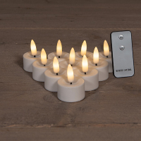 Anna Collection Led Waxinelicht 4,5 x 6 cm | Wit | 3D vlam | 10 stuks LCO00205