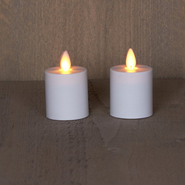 Led Waxinelicht 4,5 x 8 cm | Wit | Bewegende vlam | 2 stuks | 123led LCO00296 - 1