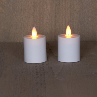 Led Waxinelicht 4,5 x 8 cm | Wit | Bewegende vlam | 2 stuks | 123led LCO00296