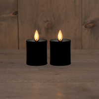 Anna Collection Led Waxinelicht 4,5 x 8 cm | Zwart | Bewegende vlam | 2 stuks LCO00227