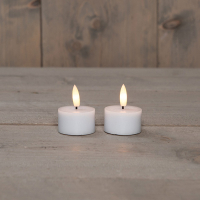 Led Waxinelicht 4 cm x 5 cm | Wit | 3D vlam | 2 stuks | 123led LCO00372