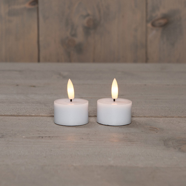 Anna Collection Led Waxinelicht 4 cm x 5 cm | Wit | 3D vlam | 2 stuks LCO00372 - 1