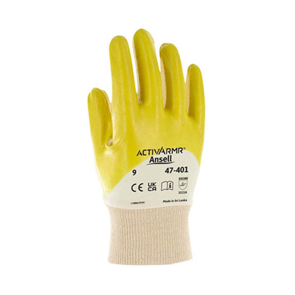 Ansell ActivArmr 47-401 Nitril Werkhandschoen | Geel | Maat 10/XL (12 paar) SSA07099 - 1