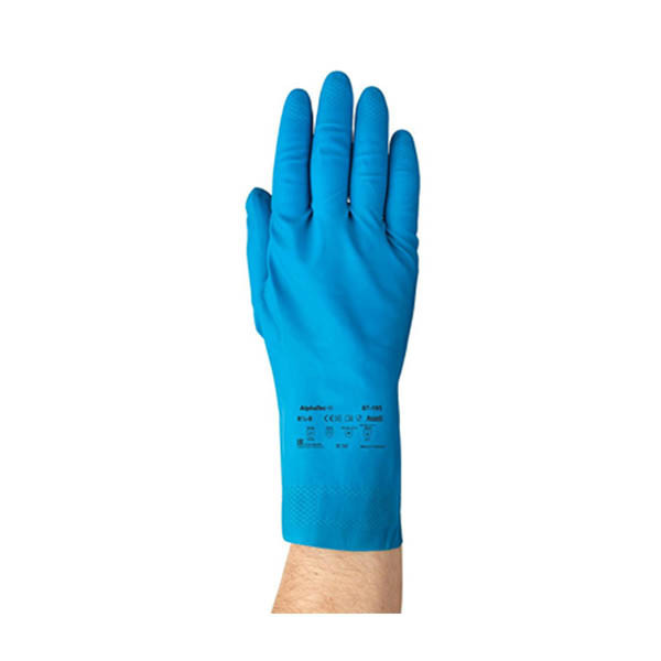 Ansell AlphaTec 87-195 Latex Werkhandschoen | Blauw | Maat 8½-9/L (12 paar) SSA07111 - 1