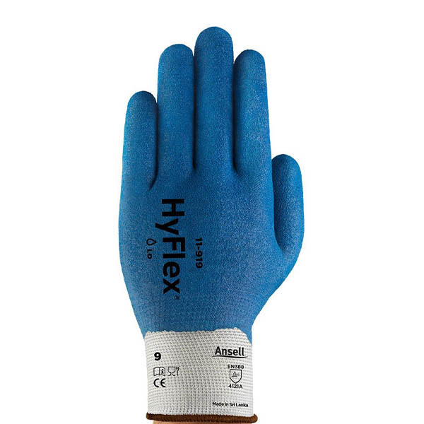 Ansell Hyflex 11-919 Nitril Werkhandschoen | Blauw/Wit | Maat 10/XL (144 paar) SSA07041 - 1