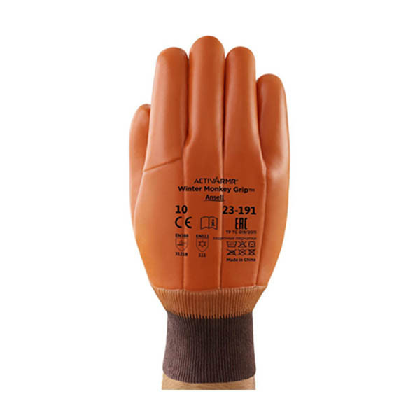 Ansell Winter Monkey Grip 23-191 Koudebestendige Werkhandschoen | Bruin | Maat 10/XL (12 paar) SSA07064 - 1